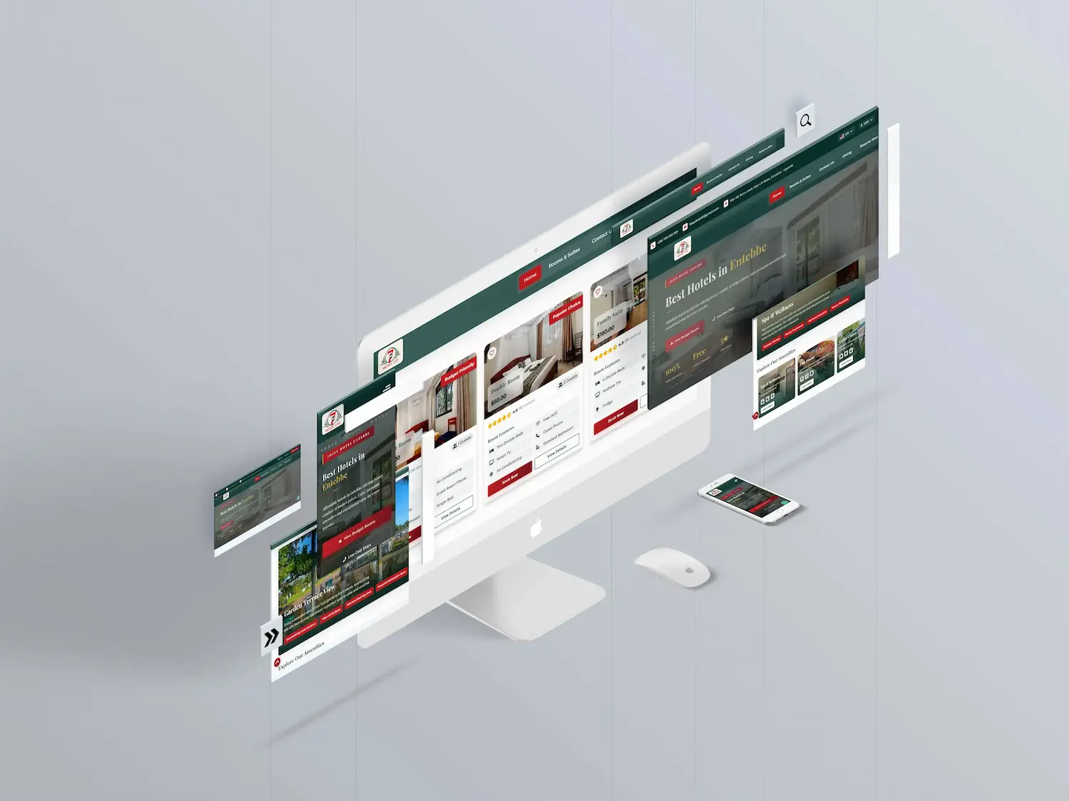 7Days Motel website redesign showing booking dashboard